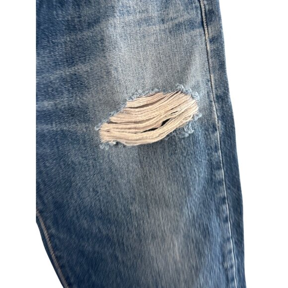 Levis 501 Original Button-Fly Jeans Straight Fit Distressed W34xL30 Medium Wash - Picture 7 of 8